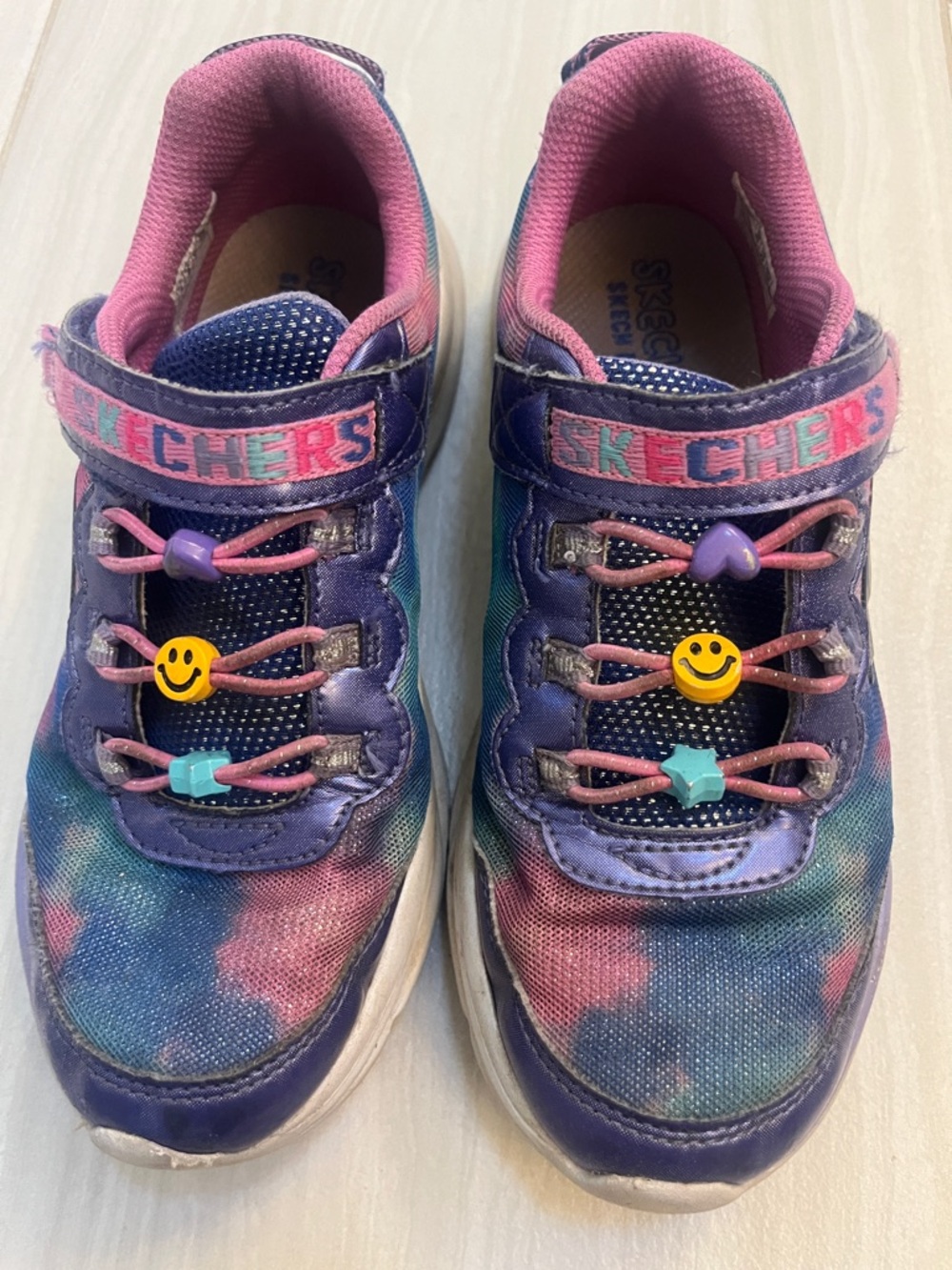 Skechers Kids Navy Purple & Pink Tie-Dye Light-Up Sneakers - Picture 2 of 8